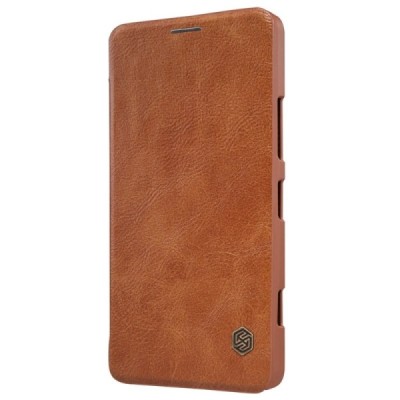 Greznais „Nillkin“ Qin sērijas ādas atvērams brūns Microsoft Lumia 950 maciņš (maks) / Vacins.lv