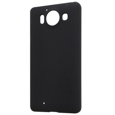 Microsoft Lumia 950 Nillkin Frosted Shield juodas plastikinis dėklas + apsauginė ekrano plėvelė / Priedai.lt