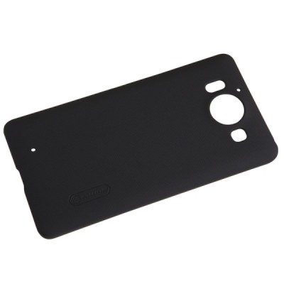 Microsoft Lumia 950 Nillkin Frosted Shield juodas plastikinis dėklas + apsauginė ekrano plėvelė / Priedai.lt