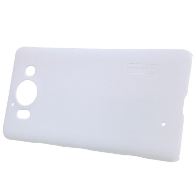Microsoft Lumia 950 Nillkin Frosted Shield balts plastmasas apvalks + ekrāna aizsargplēve / Vacins.lv