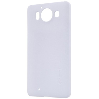 Microsoft Lumia 950 Nillkin Frosted Shield balts plastmasas apvalks + ekrāna aizsargplēve / Vacins.lv