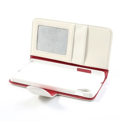 „Litchi“ odinis baltas LG Nexus 5 E980 dėklas - piniginė / Priedai.lt