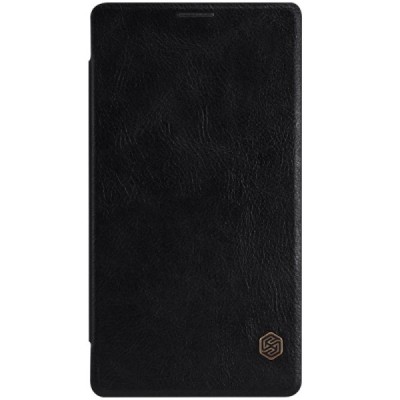Prabangus „Nillkin“ Qin serijos juodas odinis atverčiamas Microsoft Lumia 950 XL dėklas / Priedai.lt