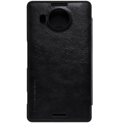 Prabangus „Nillkin“ Qin serijos juodas odinis atverčiamas Microsoft Lumia 950 XL dėklas / Priedai.lt