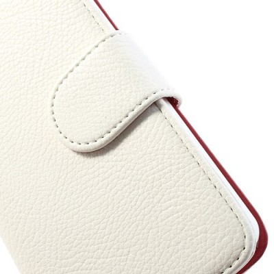 „Litchi“ odinis baltas LG Nexus 5 E980 dėklas - piniginė / Priedai.lt