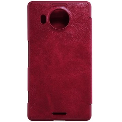 Greznais „Nillkin“ Qin sērijas ādas atvērams sarkans Microsoft Lumia 950 XL maciņš (maks) / Vacins.lv