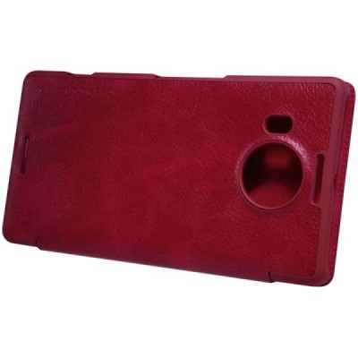 Greznais „Nillkin“ Qin sērijas ādas atvērams sarkans Microsoft Lumia 950 XL maciņš (maks) / Vacins.lv