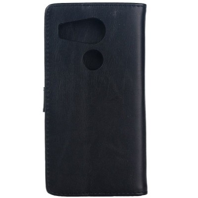 LG Nexus 5X atvēramais ādas melns retro maciņš (maks) / Vacins.lv