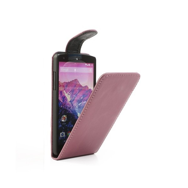 Klasikinis atverčiamas dėklas - rožinis (Nexus 5)