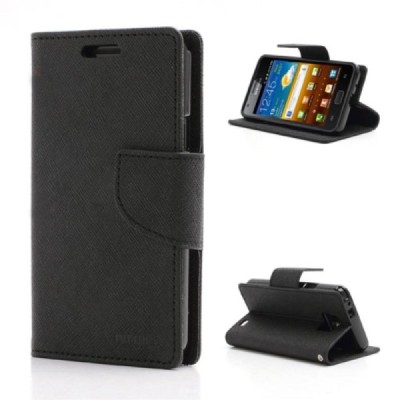 „Mercury“ Samsung Galaxy S2 juodas odinis atverčiamas dėklas - piniginė / Priedai.lt