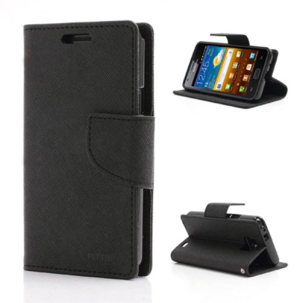 „Mercury“ atverčiamas dėklas, piniginė - juoda (Galaxy S2)