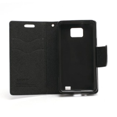 „Mercury“ Samsung Galaxy S2 juodas odinis atverčiamas dėklas - piniginė / Priedai.lt