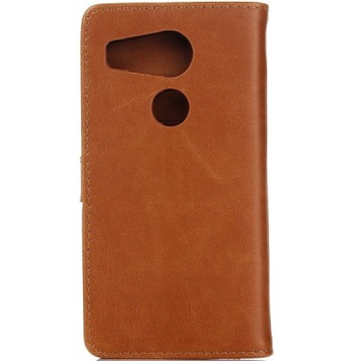 LG Nexus 5X atvēramais ādas gaiši brūns retro maciņš (maks) / Vacins.lv