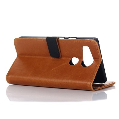 LG Nexus 5X atvēramais ādas gaiši brūns retro maciņš (maks) / Vacins.lv