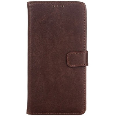 LG Nexus 5X atverčiamas tamsiai rudas odinis retro dėklas - piniginė / Priedai.lt