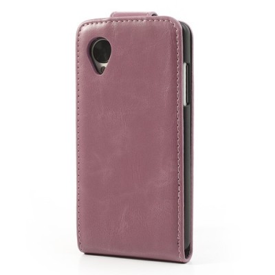 Atverčiamas odinis rožinis LG Nexus 5 E980 dėklas (dėkliukas) / Priedai.lt