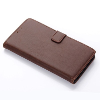 LG Nexus 5X atverčiamas tamsiai rudas odinis retro dėklas - piniginė / Priedai.lt