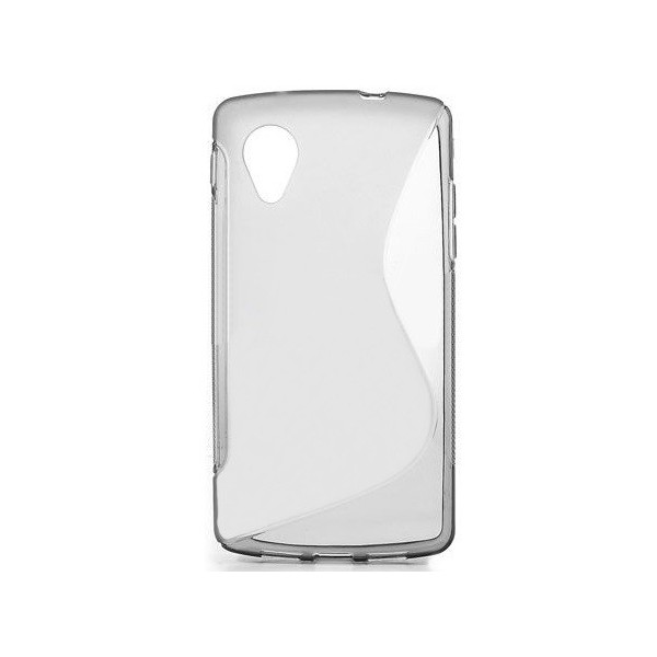 Kieto silikono (TPU) dėklas - skaidrus, pilkas (Nexus 5)