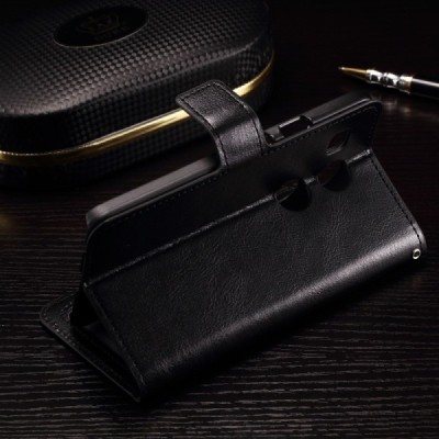 LG Nexus 5X atverčiamas juodas odinis dėklas - piniginė / Priedai.lt