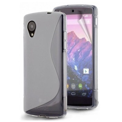 LG Nexus 5 E980 skaidrus (permatomas) kieto silikono TPU pilkas dėklas - nugarėlė / Priedai.lt