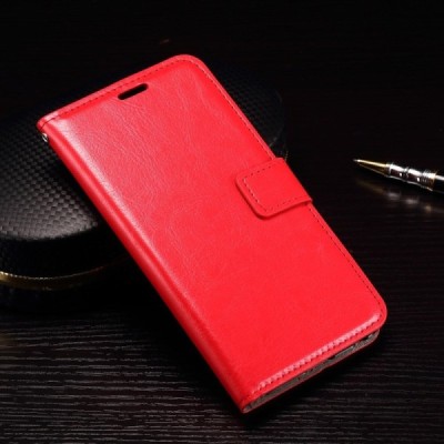 LG Nexus 5X atverčiamas raudonas odinis dėklas - piniginė / Priedai.lt