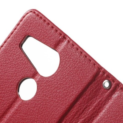 LG Nexus 5X atverčiamas raudonas odinis dėklas - piniginė / Priedai.lt