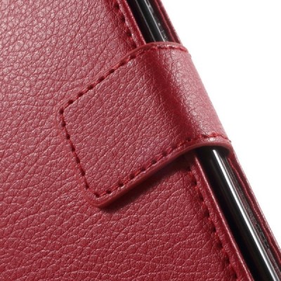 LG Nexus 5X atverčiamas raudonas odinis dėklas - piniginė / Priedai.lt