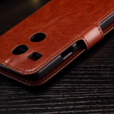 LG Nexus 5X atvēramais ādas brūns maciņš (maks) / Vacins.lv