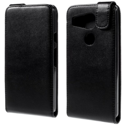 LG Nexus 5X klasisks ādas vertikāli atvēramais melns maciņš / Vacins.lv