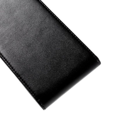 LG Nexus 5X klasisks ādas vertikāli atvēramais melns maciņš / Vacins.lv