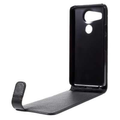 LG Nexus 5X klasisks ādas vertikāli atvēramais melns maciņš / Vacins.lv