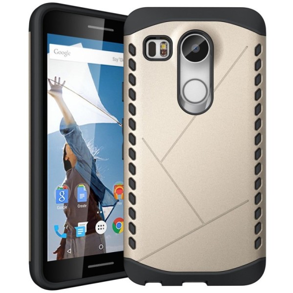 Sustiprintos apsaugos dėklas - auksinis (Nexus 5X)