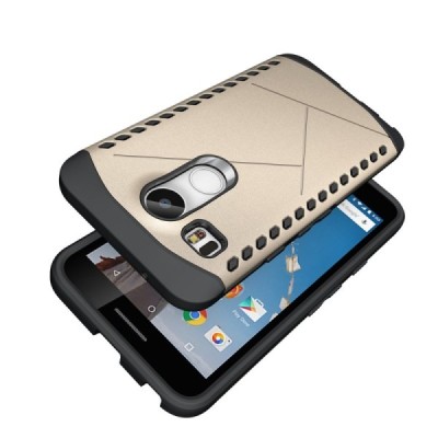 Sustiprintos apsaugos LG Nexus 5X auksinis kieto silikono (TPU) ir plastiko dėklas / Priedai.lt