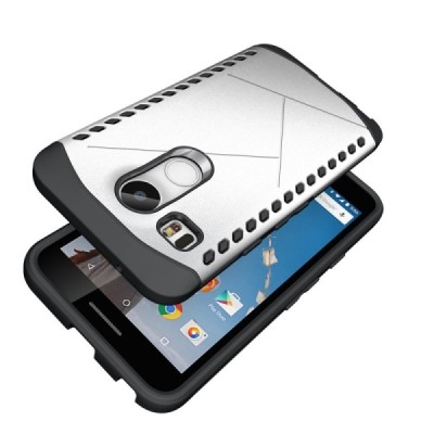 Pastiprinātas aizsardzības sudrabs LG Nexus 5X apvalks / Vacins.lv