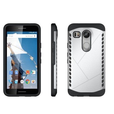 Pastiprinātas aizsardzības sudrabs LG Nexus 5X apvalks / Vacins.lv