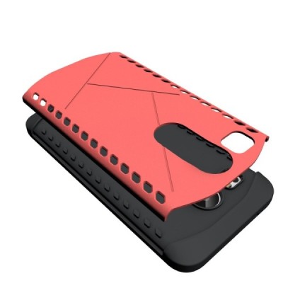 Sustiprintos apsaugos LG Nexus 5X raudonas kieto silikono (TPU) ir plastiko dėklas / Priedai.lt