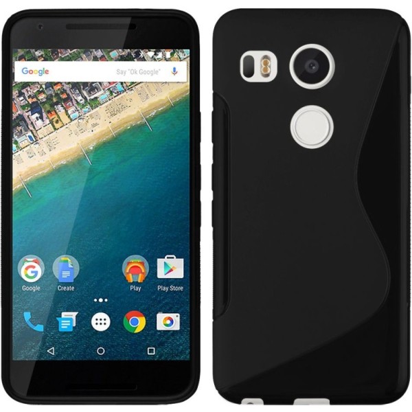 Kieto silikono (TPU) dėklas - juodas (Nexus 5X)