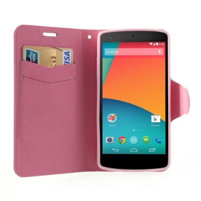 Atvērams rozs LG Nexus 5 E980 maciņš / Vacins.lv