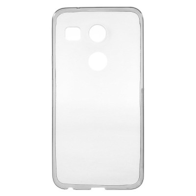 LG Nexus 5X dzidrs (caurspīdīgs) cieta silikona TPU pasaulē planākais pelēks apvalks / Vacins.lv