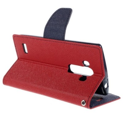 LG G4s Mercury raudonas atverčiamas dėklas - piniginė / Priedai.lt