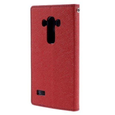 LG G4s Mercury raudonas atverčiamas dėklas - piniginė / Priedai.lt