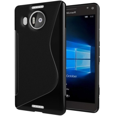 Microsoft Lumia 950 XL cieta silikona (TPU) melns apvalks / vacins.lv
