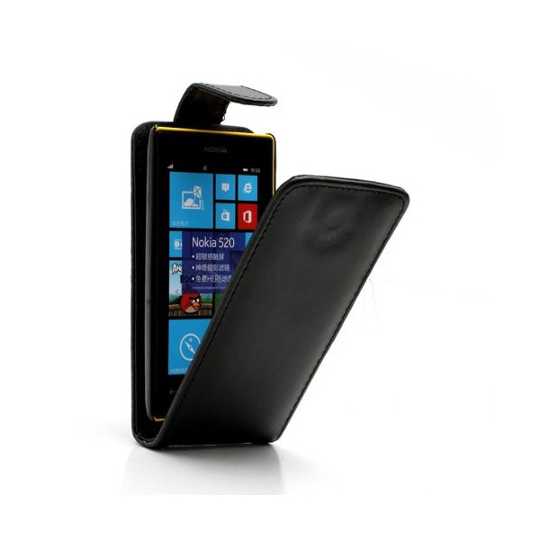Klasisks atvēramais futrālis - melns (Lumia 520)