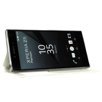 Sony Xperia Z5 Premium „Kalaideng“ Sun atvēramais balts maciņš / Vacins.lv