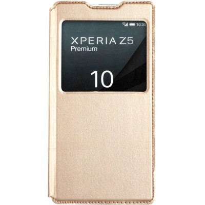 Sony Xperia Z5 Premium „Kalaideng“ Sun atvēramais zelta maciņš / Vacins.lv