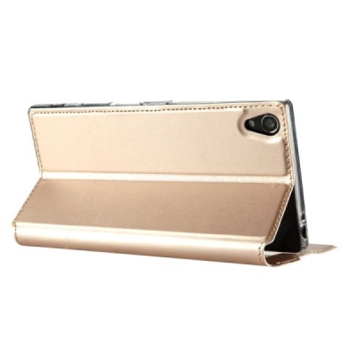 Sony Xperia Z5 Premium „Kalaideng“ Sun atverčiamas auksinis dėklas - knygutė / Priedai.lt