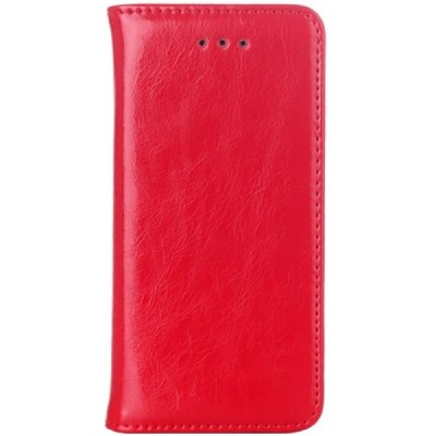 Apple iPhone SE (5, 5s) solidus atverčiamas raudonas odinis dėklas - knygutė / Priedai.lt