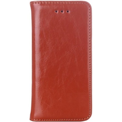 Apple iPhone SE (5, 5s) solidus atverčiamas rudas odinis dėklas - knygutė / Priedai.lt