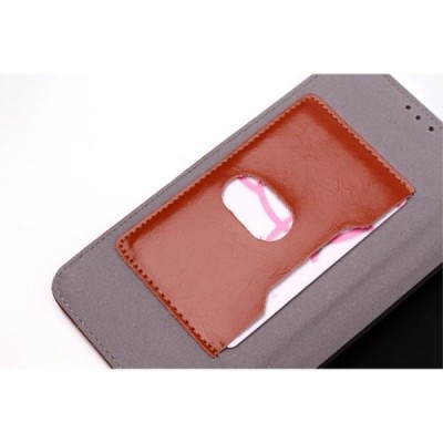 Apple iPhone SE (5, 5s) solidus atverčiamas rudas odinis dėklas - knygutė / Priedai.lt