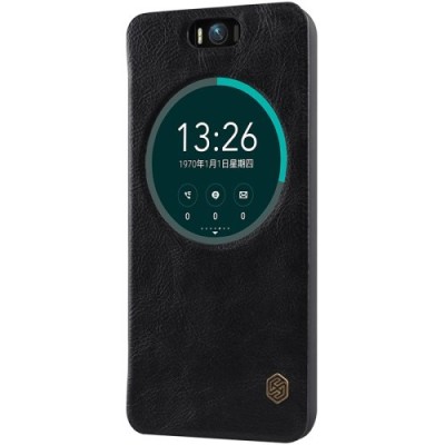 Prabangus „Nillkin“ Qin serijos juodas odinis atverčiamas Asus Zenfone Selfie (ZD551KL) dėklas - knygutė / Priedai.lt